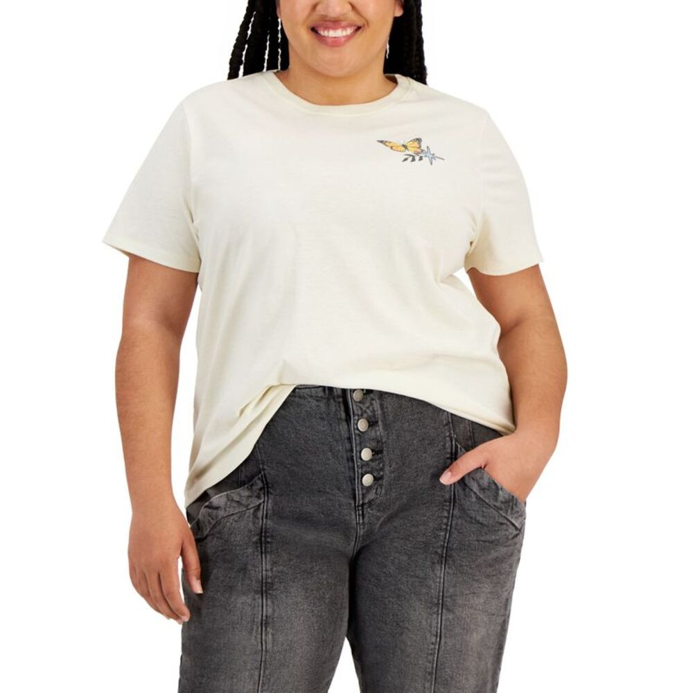 Trendy Plus Size Butterfly Short Sleeve T-Shirt